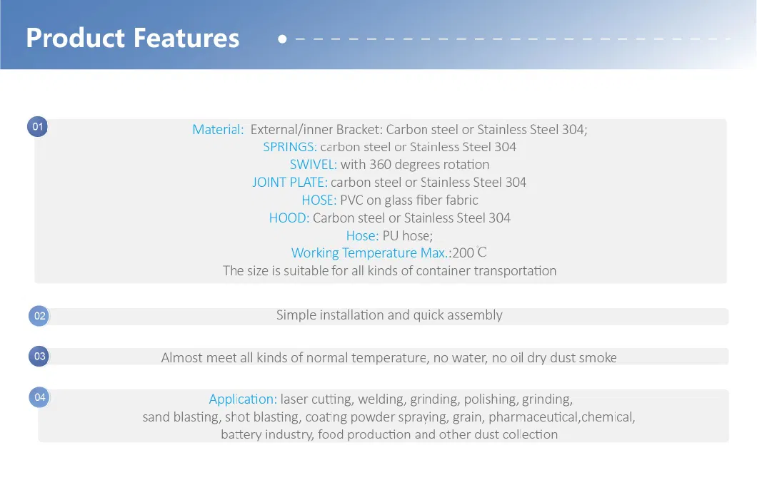 Ventilator Support Arm Flexible Extraction Fume Arm Smoke and Dust Collector Arm